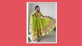 Floral Organza Anarkali With Dupatta And Pant