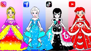 Vestido De Muñeca De Papel - Rapunzel, Elsa, Mavis Social Network - Woa Doll Español