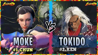 SF6 ▰ Ranked #1 Chun-li ( Moke ) Vs. Ranked #2 Ken ( Tokido ) 『 Street Fighter 6 』