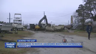 City of Jacksonville begins work of removing abandoned, derelict boats