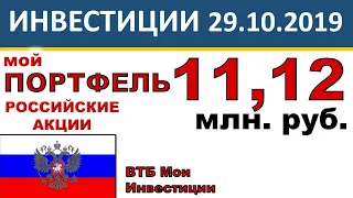 №6 Мой инвестиционный портфель акций.  ВТБ Мои Инвестиции 2019. Акции, ETF. Портфель инвестора. ИИС.