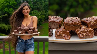 BEST RAW VEGAN FUDGE BROWNIE RECIPE 🍫 Easy No-Bake, Healthy, Dairy-free, Sweet Chocolate Dessert ✨