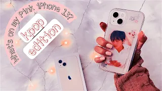 aesthetic what's on my pink iphone 13 | kpop edition 🌸