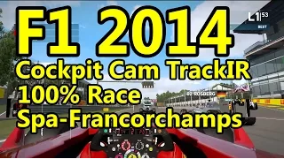 F1 2014 Gameplay PC : Cockpit Cam TrackIR5 100% Race Spa-Francorchamps 1080p HD