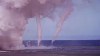 Overflowing Lava Tube & Lava Induced Waterspouts!