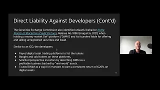DeFi Lecture 14: Regulatory Issues with DeFi
