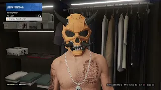 checking out the NEW Orange Tech Demon Intimidation Mask in Grand Theft Auto 5 Online