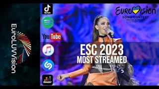 Eurovision 2023 Most Streamed TOP 37 (Spotify, Youtube, iTunes, Deezer, Shazam & TikTok) 01/05/2023