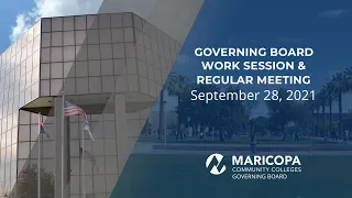 Governing Board Work Session & Meeting - September 28, 2021