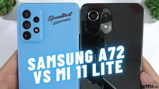 Samsung Galaxy A72 vs Xiaomi Mi 11 Lite | Fingerprint Test, SpeedTest, Camera Comparison