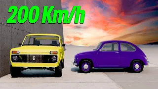 LADA NIVA vs FIAT 500 200 Km/h CRASH TEST! - BeamNG