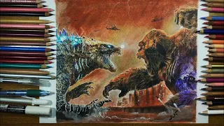 Drawing godzilla vs kong time lapse