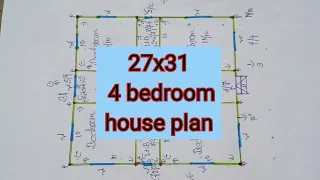 27x31 4 bedroom house design ideas ll 27x31 4 bedroom house plan ll 27x31 plan