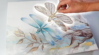 ELEGANT Dragonfly Art with PRECISION Glue Gun! Techniques to try at Home! | AB Creative Tutorial