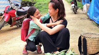 Selling cassava leaves, Huong returned home from school to a scary place with ghosts / poor girl