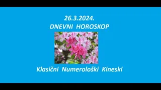 Jasminka Holclajtner-Royal Astro Studio- Dnevni horoskop za 26.3.2024.