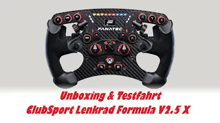 Unboxing und Testfahrt mit den Fanatec Formula V2.5 X + Vergleich mit F1 Esports V2 Lenkrad