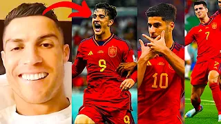 FOOTBALLERS REACT TO SPAIN VS COSTA RICA - Spain vs Costa Rica Highlights | FIFA WORLD CUP REACTION