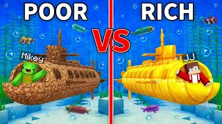 JJ's RICH Submarine vs Mikey's POOR Submarine Build Battle in Minecraft - Maizen
