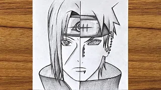 How to draw Itachi vs Pain - [Naruto] step by step || How to draw anime || Easy nime drawing