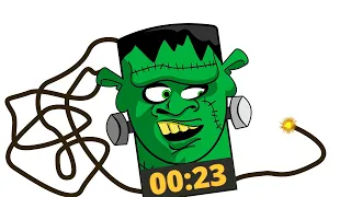 ⏰️ Frankenstein Animation TIMER Bomb 💣 1 Minute Countdown Explosion 8K