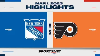 NHL Highlights | Rangers vs. Flyers - March 1, 2023