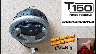 THRUSTMASTER T150 best Mods in the world Top modded steering wheel EVER!  Cable tie gaffer tape
