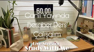 STUDY WITH ME LIVE 3 hours | Canlı Yayında 3 saat Ders Çalışalım📚 60x3 Pomodoro | #studywithgizem