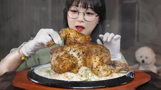 Sweet Creamy Whole Chicken🍗Mukbang Asmr