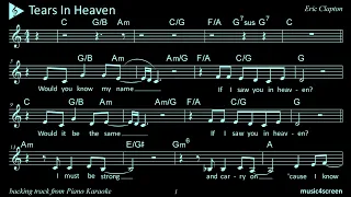 Tears In Heaven - Sheet Music with Backing Track