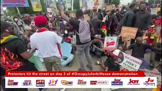 Protesters hit the street on day 3 of #OccupyJulorbiHouse demonstration