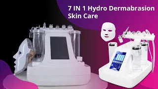 7 In 1 Hydra Dermabrasion Ultrasonic RF Oxygen Spray Facial Skin BIO Machine+LED Photon Mask