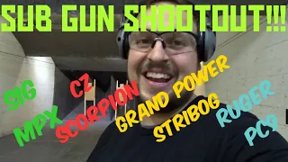 Sub Gun Shootout!  Sig MPX vs. CZ Scorpion vs. Grand Power Stribog vs. Ruger PC9 carbine