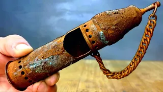 Very beautiful antique pirate handbag  - Restoration ASMR