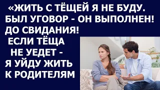 Истории из жизни Жить с тещей не буду  Был уговор, он выполнен  До свидания