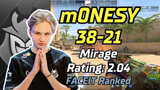 🔥Double ACE | m0NESY (38-21) Mirage POV | FACEIT Ranked | Apr 16, 2024 #cs2 #demo