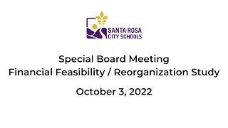 Special Board Meeting October 3, 2022