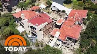 California landslide crumbles a dozen homes, more at risk