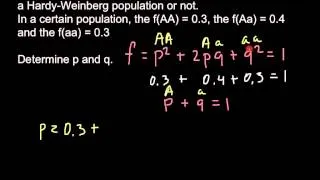 Calculating allelic frequencies from genotypic frequencies.