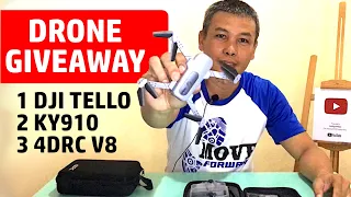 3 Mini Drones Giveaway 2022 - DJI Ryze Tello, KY190, and 4DRC V8