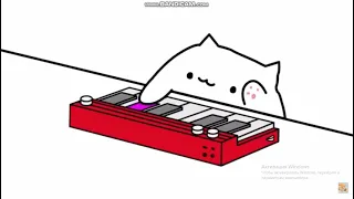 Кот играет на пианино,прикол (Анимация). Мем,Bongo Cat