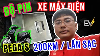 ĐỘ PIN XE MÁY ĐIỆN PEGA S ĐI GẦN 200KM MỘT LẦN SẠC