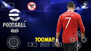 eFootball PES 2023 PPSSPP New Update Transfer & Jersey 22/23 Camera PS5 Real Faces Best Graphics HD