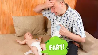 BUM... BUM ! Funniest Baby And Dad Make A Super Fart - Funny Pets Moments #babyfarts