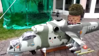 Mil Mi 24 Hind Helicopter Scale Model with Turbine  BIG RC HELICOPTER !