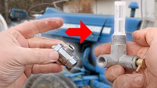 Replacing a redneck engineered fuel shutoff valve on a Ford 3000 tractor.