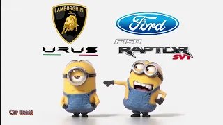 Lamborghini URUS VS Ford Raptor f 150 minions style comparison #tiktok #shorts #lamborghini #ford