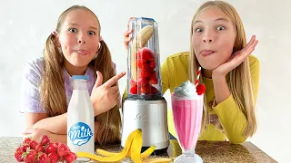 Amelia, Avelina and Akim learn how to make fresh healthy smoothies