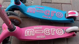 COMPARISON Maxi vs  Mini Deluxe Kids Kickboards Scooter