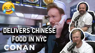 Conan Delivers Chinese Food in NYC REACTION!! | OFFICE BLOKES REACT!!